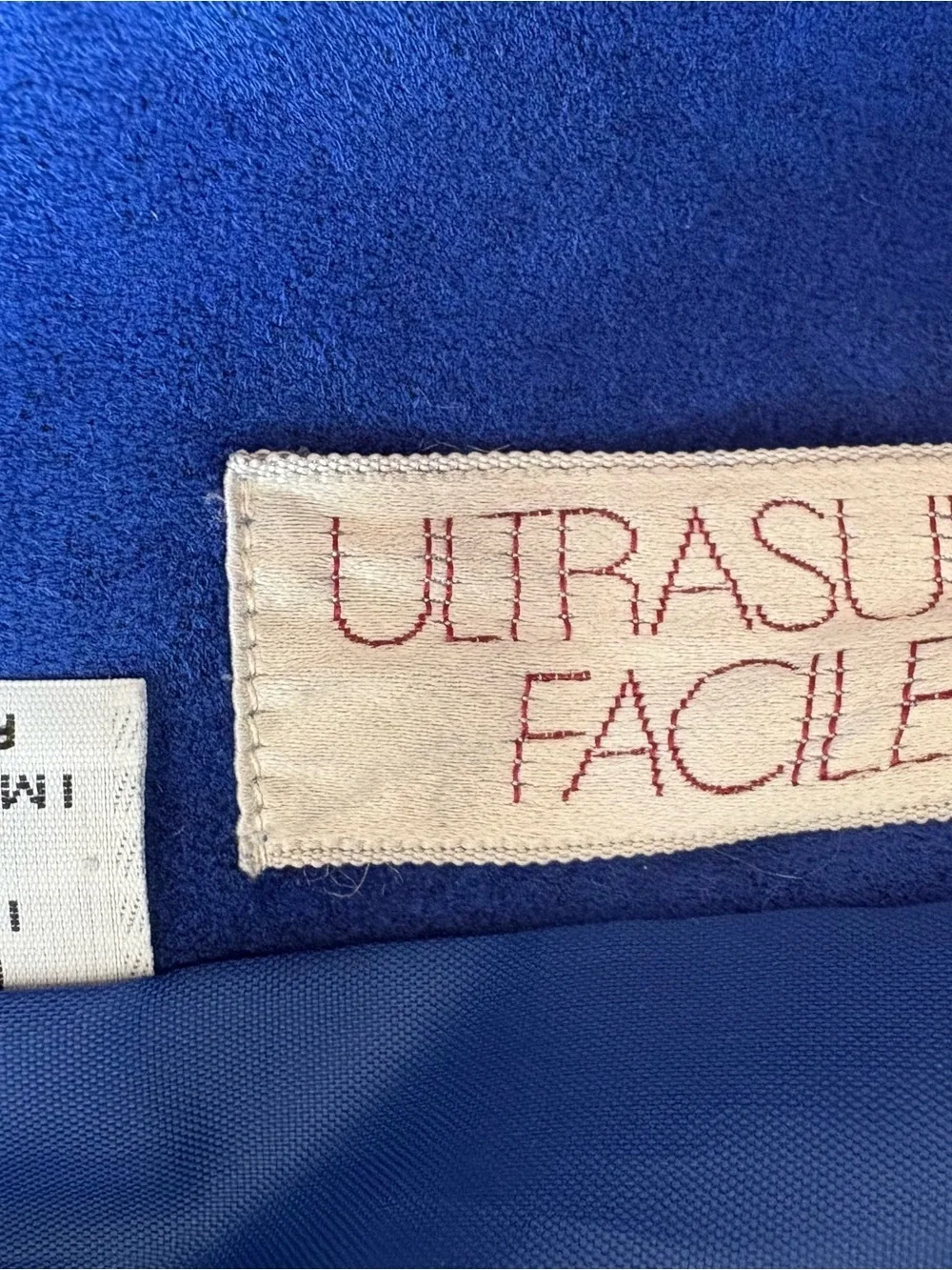 Vegan SuedeCobalt Blue Vintage Ultrasuede Jacket Size 16